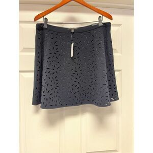 Banana Republic Navy Laser Cut Circle Skater Skirt sz 14 NWT